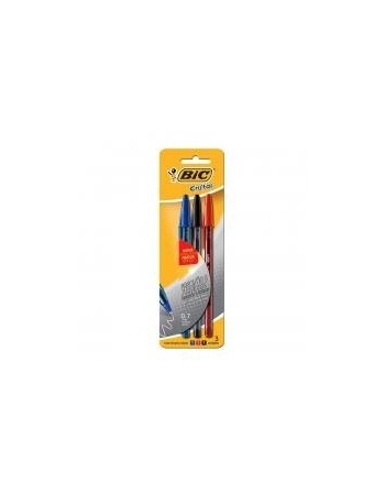 BIC CAN. CRISTAL INTENSO AZ/PT/VERM 3UN